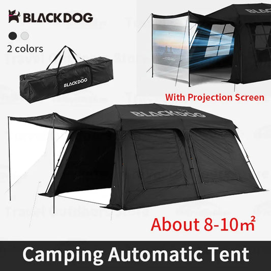 Naturehike BLACKDOG 8-10㎡ Luxury Automatic Tent Skylight Design Family Outdoor Picnic Hut Tent Camping With Projection Screen