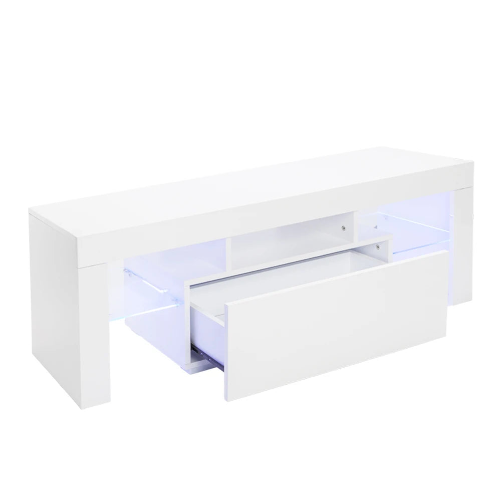 Two Colors 130 x 35 x 45cm Elegant Household Decoration LED TV Cabinet Side Table  with Single Drawer