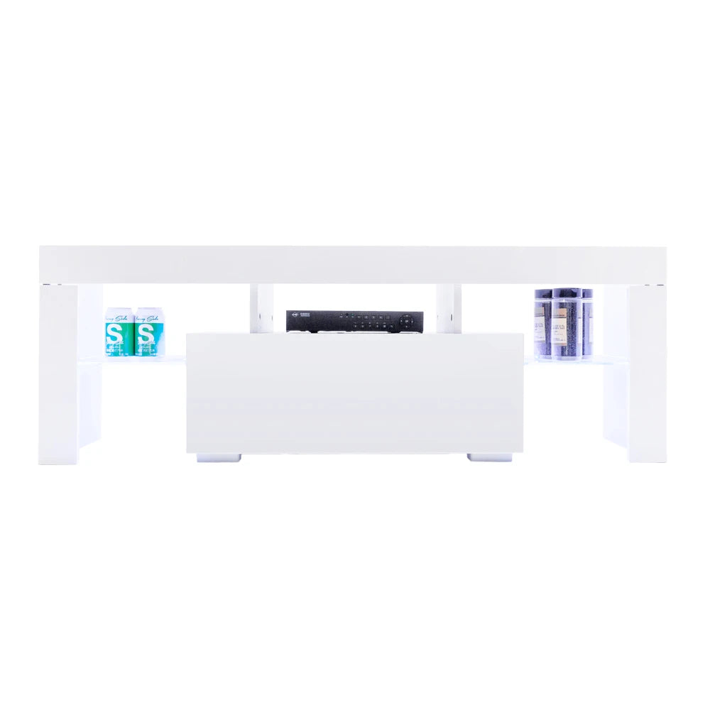 Two Colors 130 x 35 x 45cm Elegant Household Decoration LED TV Cabinet Side Table  with Single Drawer