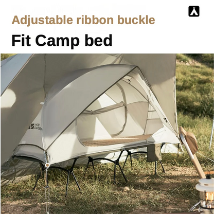 Outdoor Camping Travel Bed Tent Single Aluminium Lightweight Travel Bed Camping Rainproof Sunshade Folding Bed