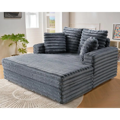 This is by far the ultimate nap station and the best sleep you will ever experience, 53 Inch Chaise Lounge Indoor, Upholstered Sofa Bed with Throw Pillows and Armrests, Sleeper Chair- Plush Chair Bed for Living Room