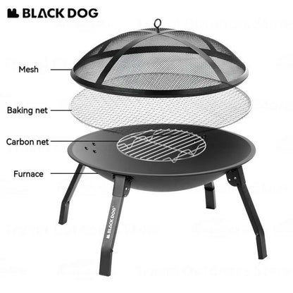 Naturehike BLACKDOG Charcoal Grill Stove For BBQ Outdoor Barbecue Table Camping Picnic Folding Oven Furnace Portable Cookware