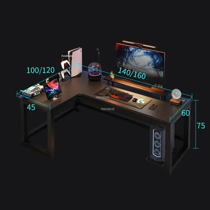 European Office Furniture Creative Corner Computer Desks Double Table Internet Cafe Gaming Desk Home Bedroom Wooden Study Table