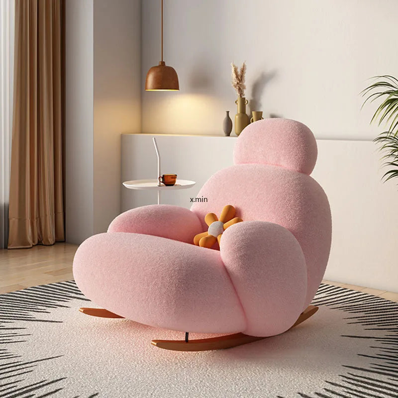 Fluffy White Living Room Chair Modern Cute Floor Ergonomic Living Room Chair Lounge Recliner Meuble Salon Home Furniture