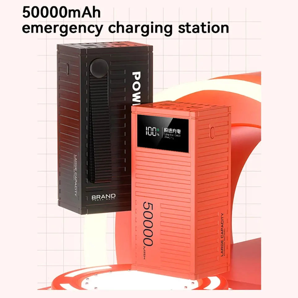 Mobile Power Container Coating Style Power Bank 6 Interface Fully Compatible with Mobile Phone Ultra Fast Charging, 50000mAh