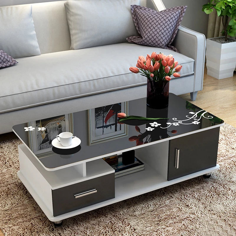 Glass Large Coffee Table Center Living Room Tv Coffee Tables with Drawers Decor Mesa De Centro De Sala Muebles Home Furniture