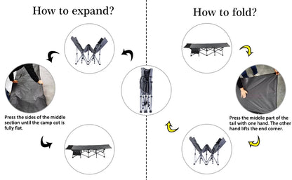 Camping Cot,Flat Sleeping Cot for Adults with Mattress,Portable Foldable Camp Cot for Office,Home Nap,Outdoor Travel