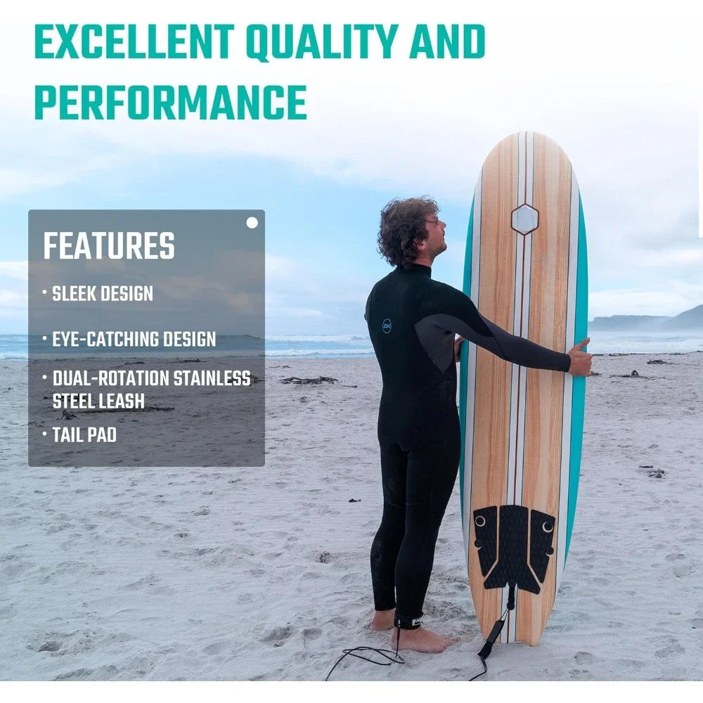 7ft Soft Top Foam Beginner Surfboard Perfect Longboard for Surfing Beach Fun and Water Sports Lightweight and Durable