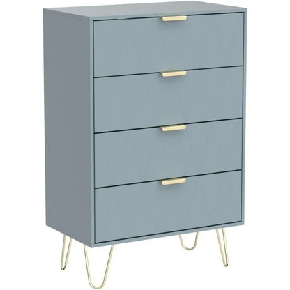 4 Drawer Dresser, Drawer Chest, Tall Storage Dresser Cabinet Organizer Unit with Metal Legs for Bedroom, Living Room