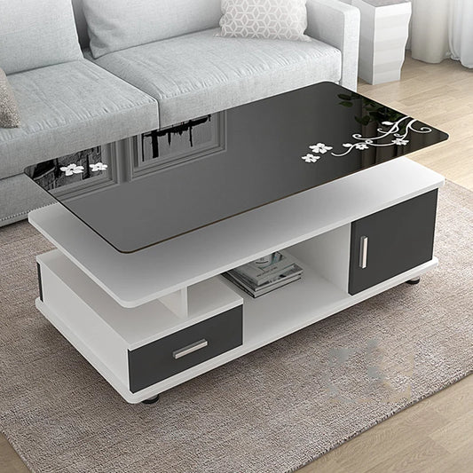 Glass Large Coffee Table Center Living Room Tv Coffee Tables with Drawers Decor Mesa De Centro De Sala Muebles Home Furniture