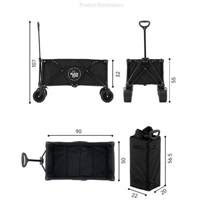 NaturehikexBlackDog Outdoor Camping Folding Cart 150L Large Capacity Cart Portable Camping Picnic Storage Tools Four-Way Trolley