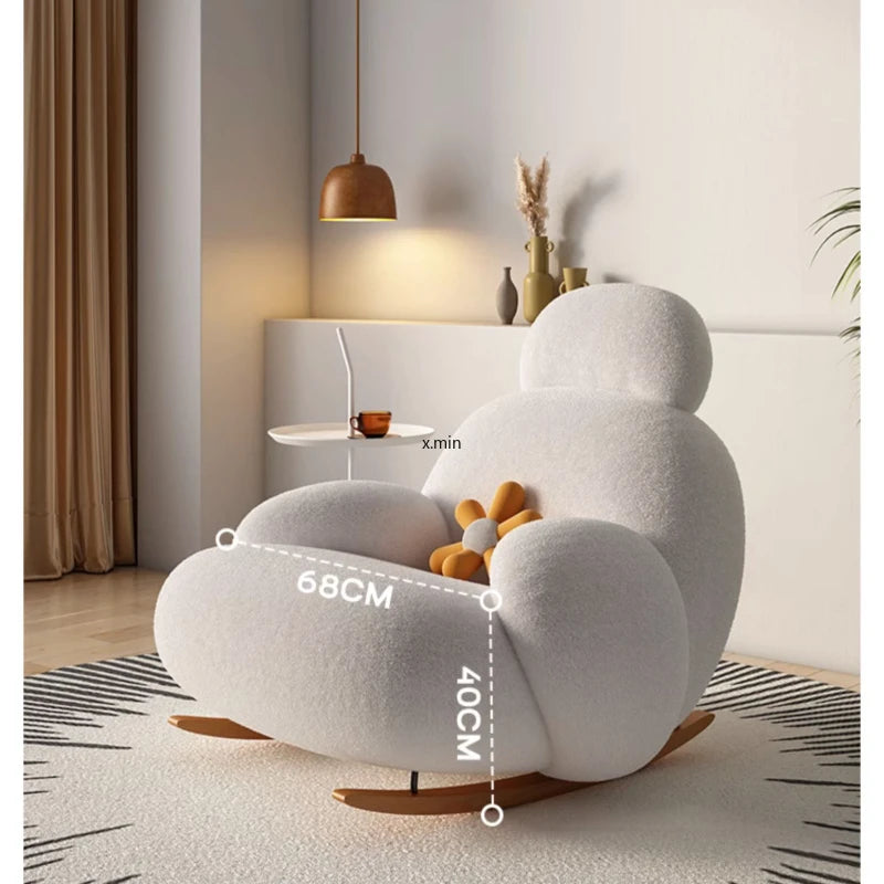 Fluffy White Living Room Chair Modern Cute Floor Ergonomic Living Room Chair Lounge Recliner Meuble Salon Home Furniture