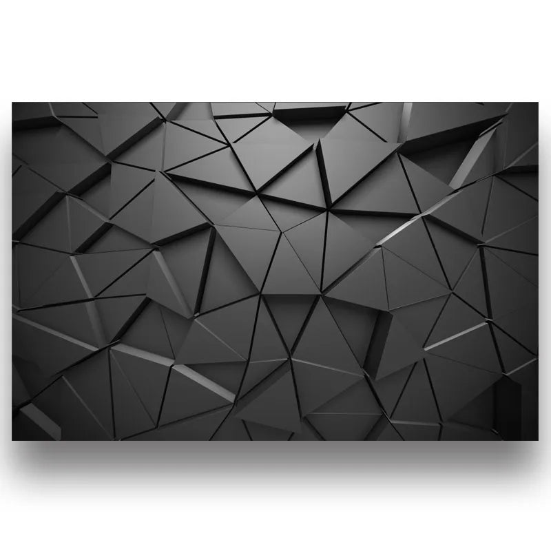 Black three-dimensional geometric triangle custom 3D mural wallpaper self-adhesive wallpaper bedroom living room sofa background