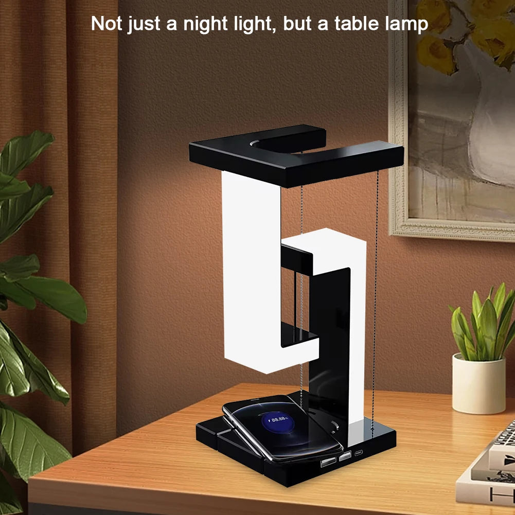 Suspension Table Lamp Smartphone Wireless Charging Anti-Gravity Table Light Multi-Functional Dimmable Home Romantic Decoration