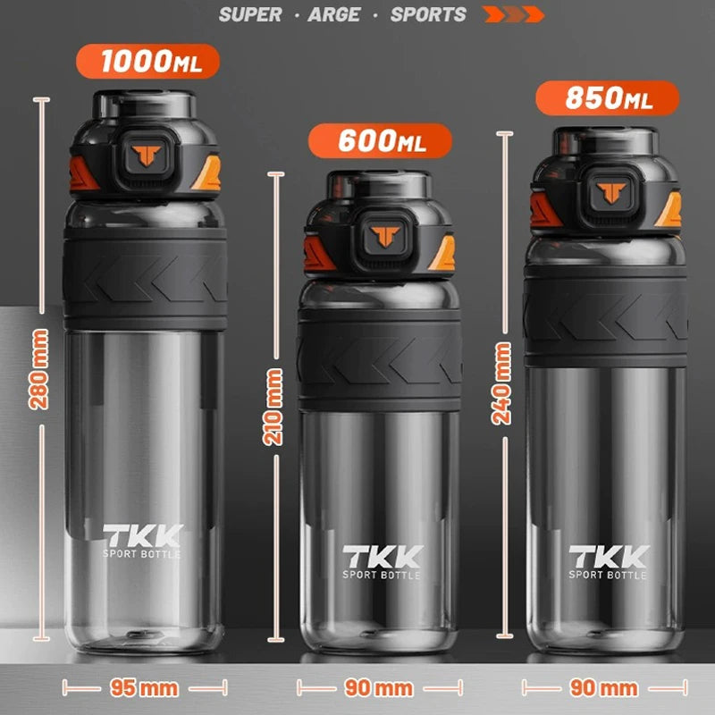 TKK 600/800/1000ml Sports Watter Bottle Tritan BPA free Straw Portable Leak-proof Plastic Drinkware Outdoor Fitness Kettle