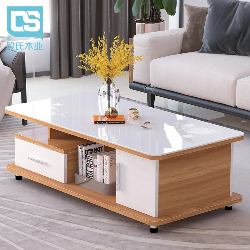 Rounded coffee table simple modern European living room TV cabinet combination tea table home