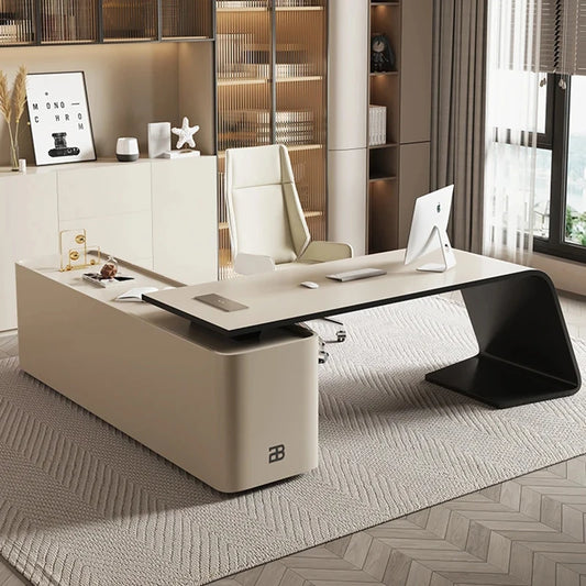 Modern Office Desk Table Cabinet Standing Executive Drawers Computer Workbench Desk Organizer Escritorio Gaming Modern Furniture