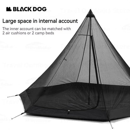 Naturehike-BLACKDOG Black Pyramid Tent Skirt With Snow Pu3000Mm Outdoor 4Season Camping Tent 150D Oxford Cloth Sunscreen Tent