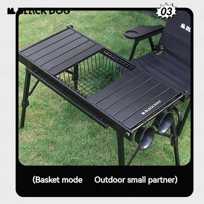 Naturehike BLACKDOG IGT Folding Camping Table Removable Portable BBQ Grill Wood Table Outdoor Picnic Backpacking Fishing Table