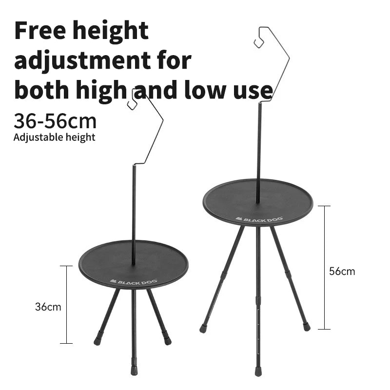 Blackdog Outdoor Portable Small Round Table Ultra Light Aluminum Alloy Camping Table With Light Frame Camping Furniture