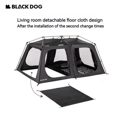 Naturehike BLACKDOG Camping Tent Waterproof Automatic One-touch Dome Cabin Tent for 5-8 Person Outdoor Trip W/ Projection Screen