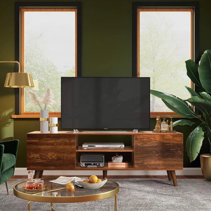 2023 New TV Stand for 55 60 Inch TV, Mid Century Modern TV Console, Entertainment Center with Storage for Living Room