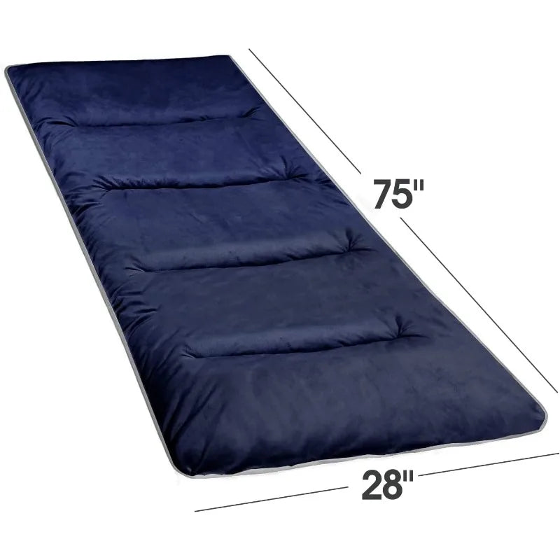 Cot Mattress Pad for Camping, Outdoor Tent Sleeping Mat with Waterproof Bottom, Soft Comfortable Cotton Thick Foldable Pads