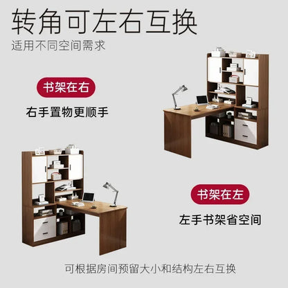 Large Simple Computer Desk Bookshelf Integrated Game Tables Drawers Laptop Home Bedroom Student Study Writing Desk Office Table