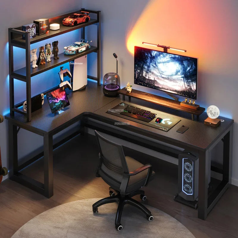 European Office Furniture Creative Corner Computer Desks Double Table Internet Cafe Gaming Desk Home Bedroom Wooden Study Table