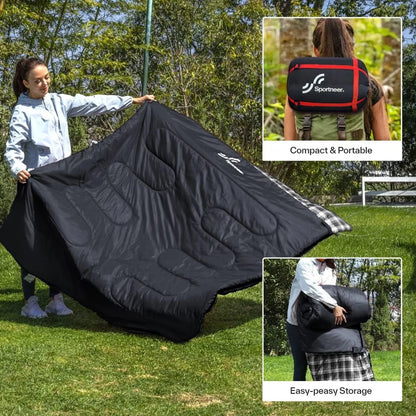 Sportsneer Canway Sleeping Bag for Camping: 2 Person Sleeping Bags for Adults with 2 Pillows Warm Weather Adult Sleep Bag