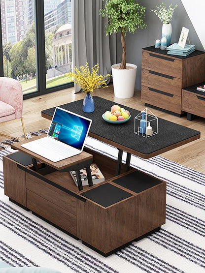 Brother Lian Nordic small family modern simple living room folding lift coffee table multi-function coffee table table