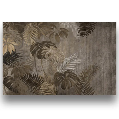 Hand-painted modern minimalist tropical plantain plant banana leaf custom 3D mural wallpaper self-adhesive wallpaper bedroom liv