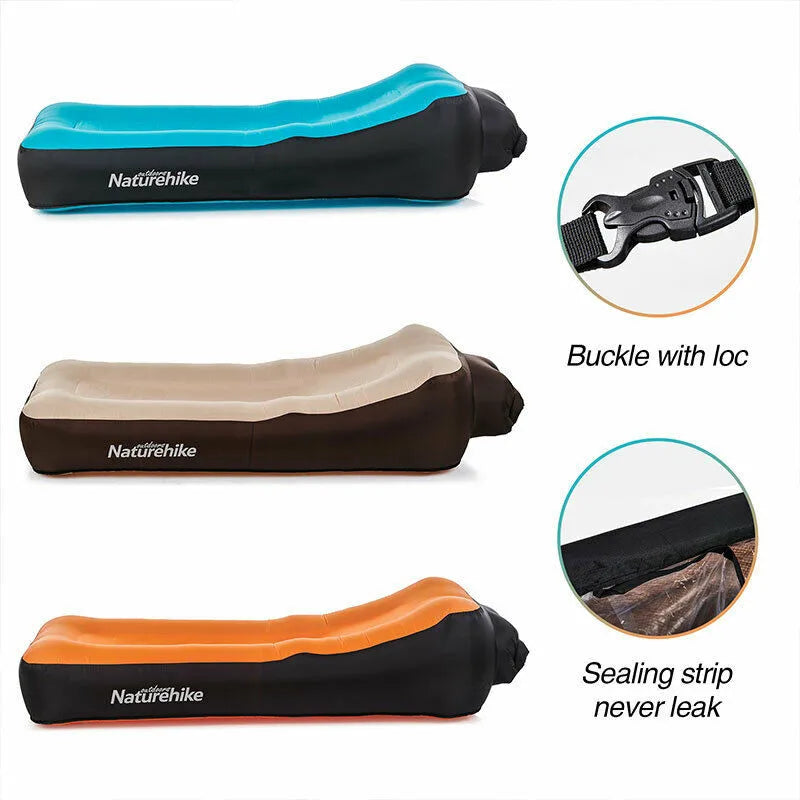 Inflatable Sleeping Bed Air Cushion Lazy Sofa Bed Double Layer Thicken Waterproof Camping Mat Beach Pads Outdoor Hiking Mattress