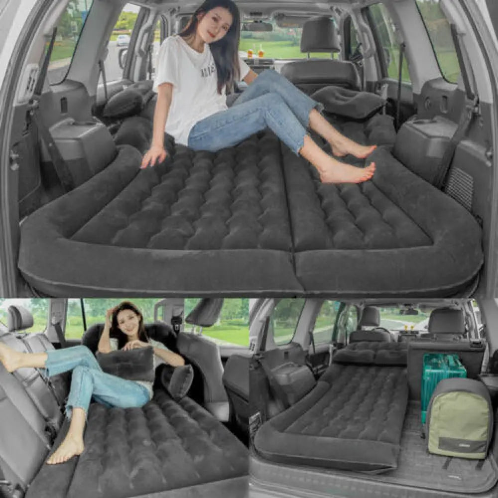 Portable SUV Travel Air Mattress Cushion Inflatable Car Bed Mattress Car Camping Mattress with 2 Pillows Outdoor Camping Cushion