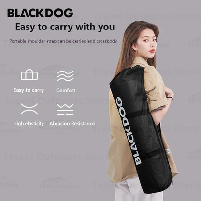 Naturehike BLACKDOG Inflatable Camping Mat Self-inflating Air Mattress Single/Double Bed Sleeping Pad Cushion with Pillow Black