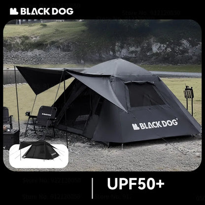 Naturehike-Blackdog Upgrade Automatic Tent 2Door 4 Window Quick Opening Tent Outdoor Camping Portable Rainproof Tent With Canopy