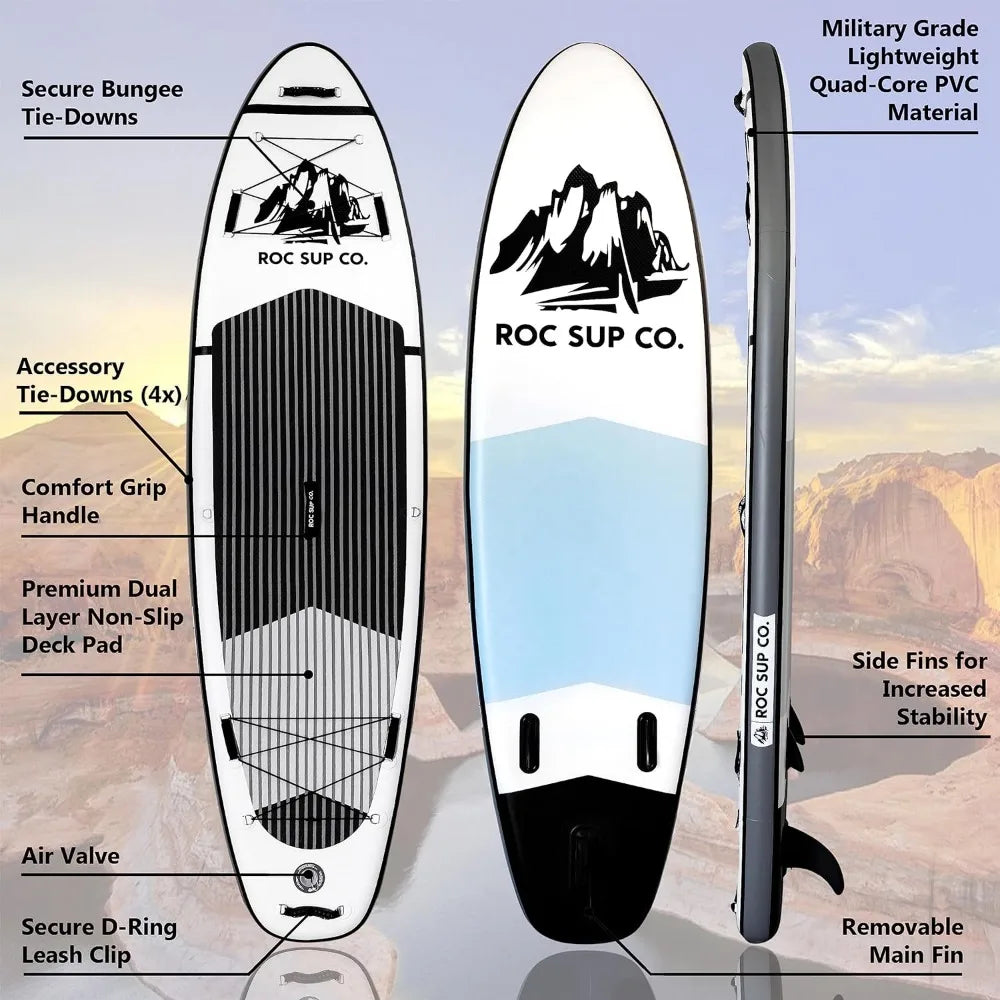 Inflatable Stand Up Paddle Boards 10 ft 6 in with Premium SUP Paddle Board Accessories, Wide Stable Design