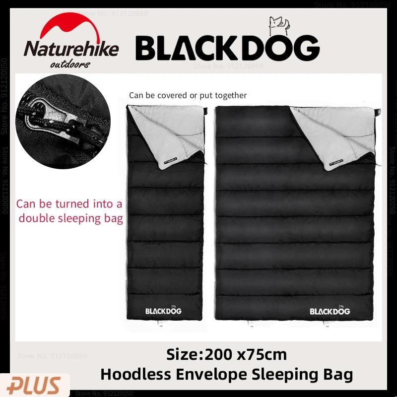 Naturehike-Blackdog Ultralight Camping Cotton Sleeping Bag Outdoor Envelope Sleeping Bag Hiking Adult Anti Cold Thickening Quilt