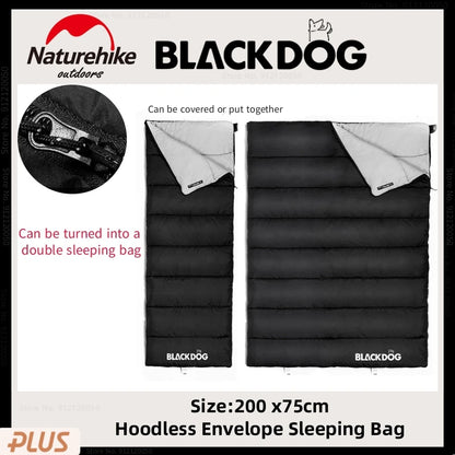 Naturehike-Blackdog Ultralight Camping Cotton Sleeping Bag Outdoor Envelope Sleeping Bag Hiking Adult Anti Cold Thickening Quilt