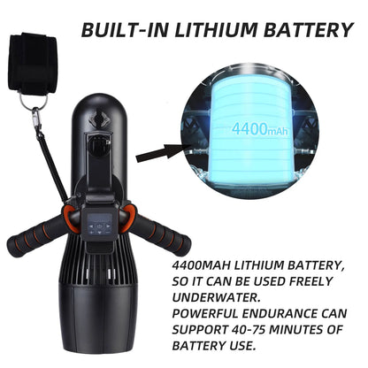 Underwater Thruster, Free Diving Snorkeling Sea Electric Scooter, Compact & Portable for Diving, Water Scooter for Pool(TD02)