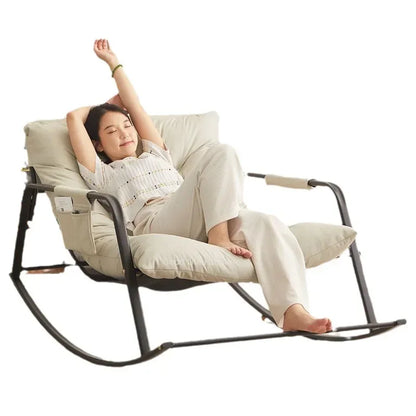 Double Rocking Chair Lounge Chair Sofa Chair Bedroom Balcony Living Room Lazy Comfortable Lunch