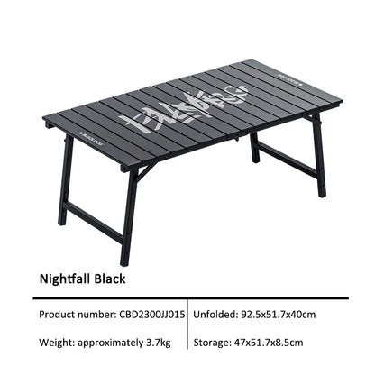 Black Dog Portable Aluminum Alloy Folding Table Multifunctional Outdoor Camping Folding Table Blackout Style Load Capacity 30kg