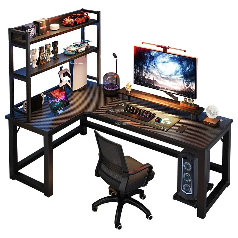 European Office Furniture Creative Corner Computer Desks Double Table Internet Cafe Gaming Desk Home Bedroom Wooden Study Table