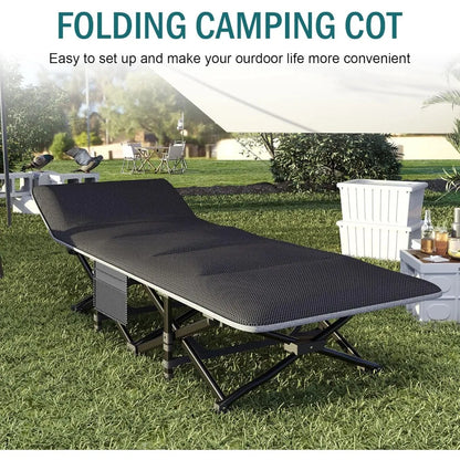 Cot for Adults, Folding Bed with Comfortable Cushion, Tent Portable Sleeping Bed with Carry Bag for Camp Office Use Outdoor Cot