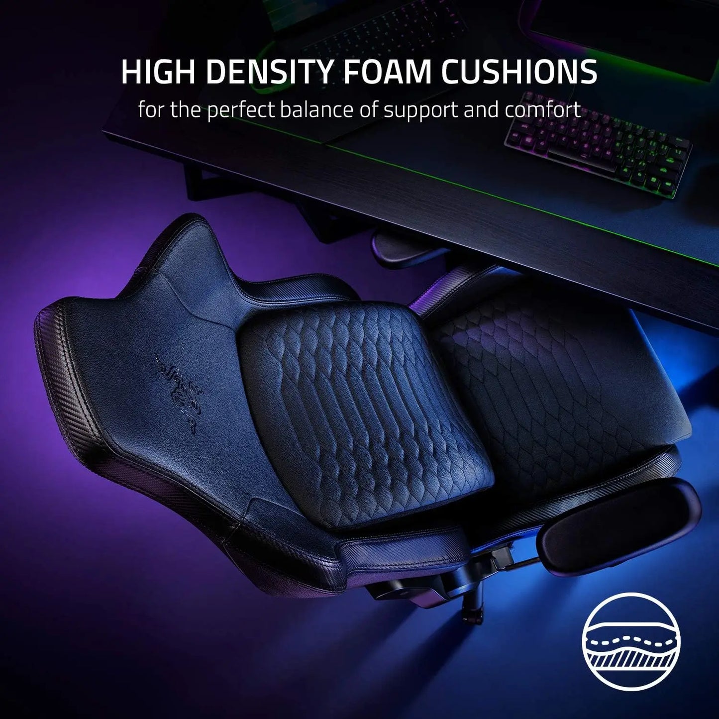 Razer Iskur XL Gaming Chair: Ergonomic Lumbar Support System - Multi-Layered Synthetic Leather Foam Cushions - Engineered to Car