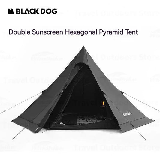 Naturehike-BLACKDOG Black Pyramid Tent Skirt With Snow Pu3000Mm Outdoor 4Season Camping Tent 150D Oxford Cloth Sunscreen Tent