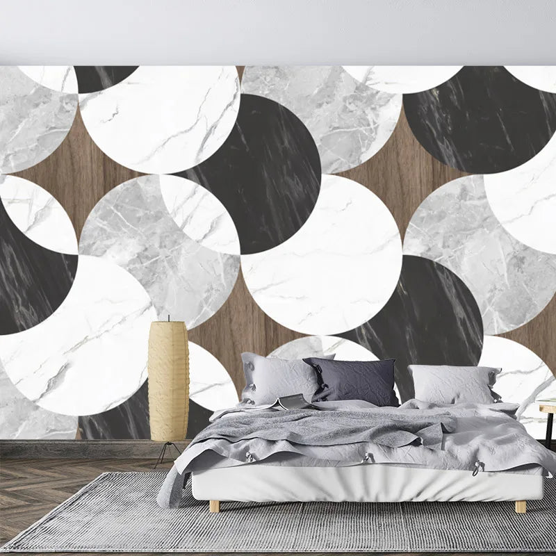 Geometrically abstract round plantain forest, customized 3D wallpaper wall stickers, living room, bedroom  Home Furnishing