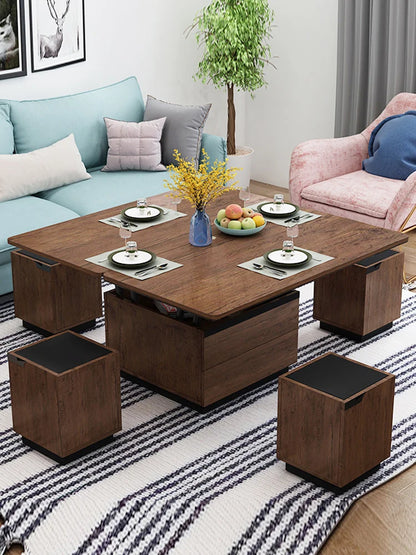 Brother Lian Nordic small family modern simple living room folding lift coffee table multi-function coffee table table